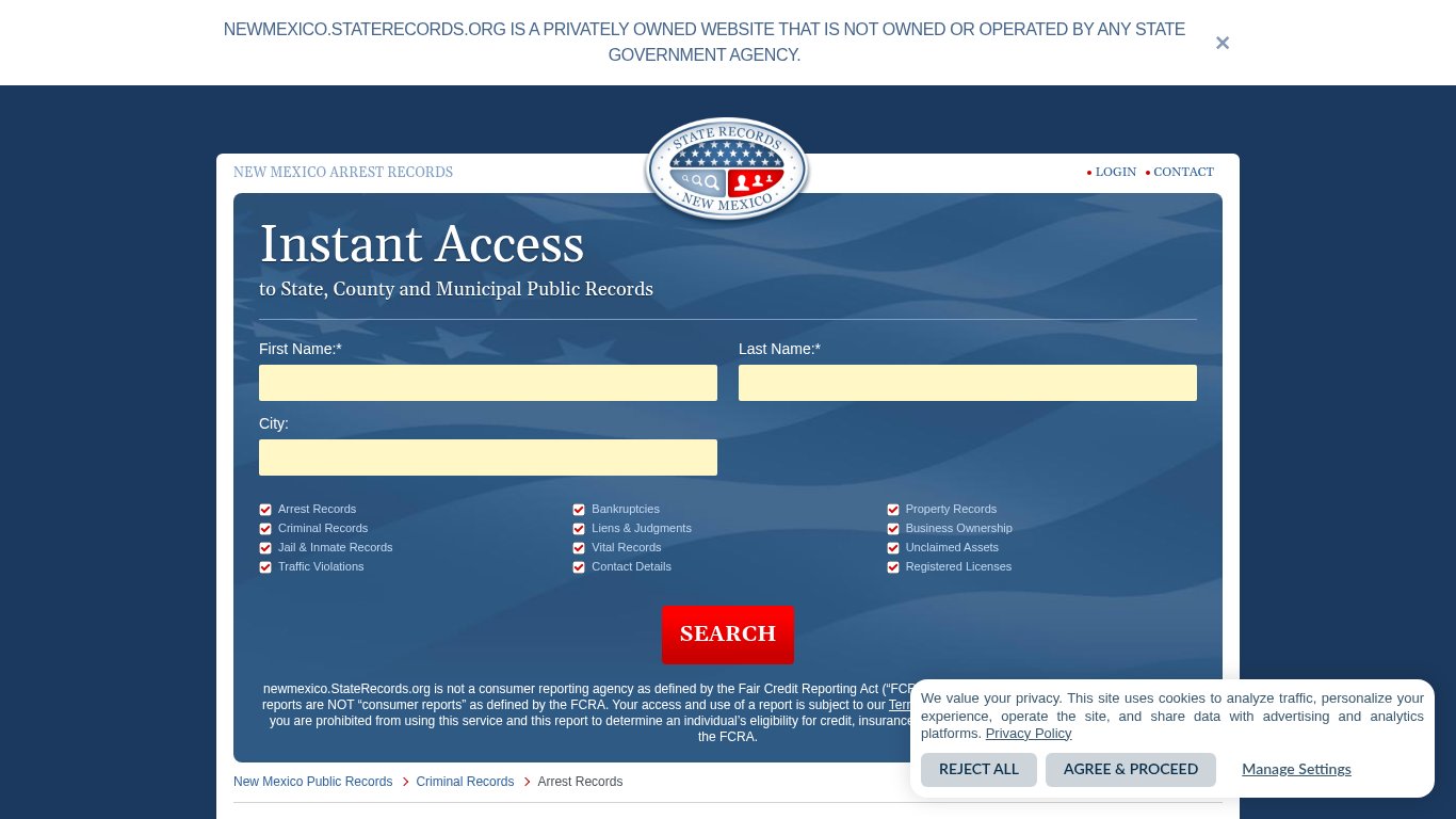 New Mexico Arrest Records | StateRecords.org